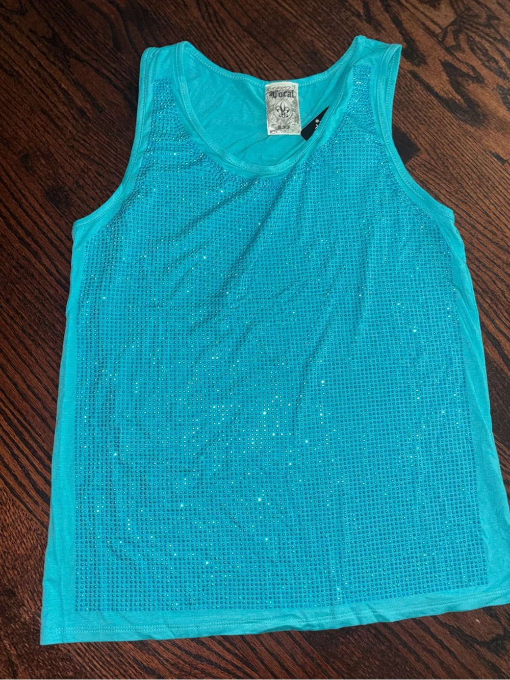 Women's Turquoise Sequin Tank Top